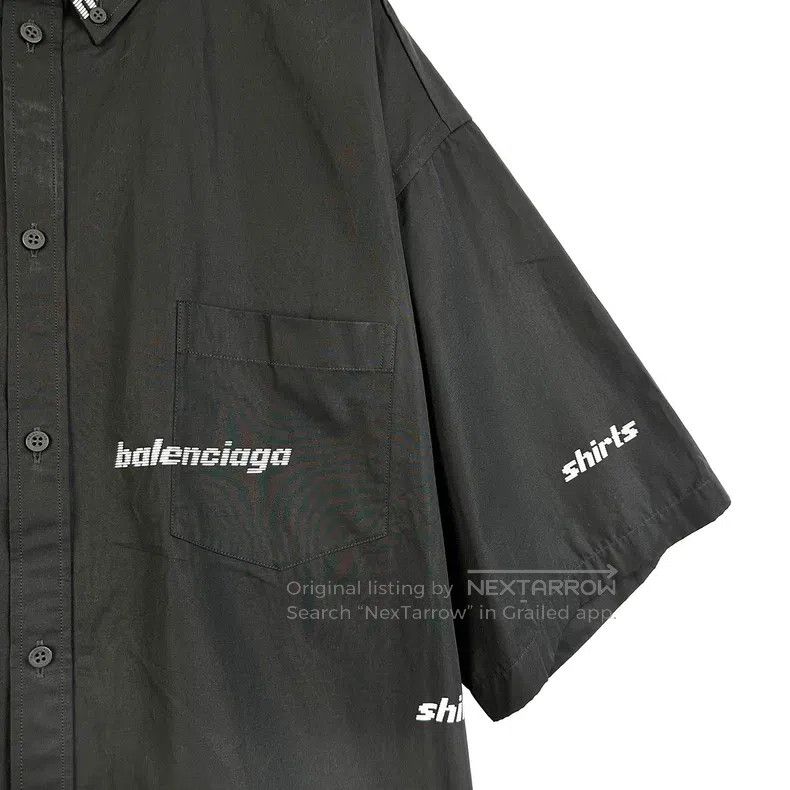 Balenciaga Balenciaga Black Bullet Screen Logo Short Sleeve Shirt Size US XS / EU 42 / 0 - 6 Thumbnail