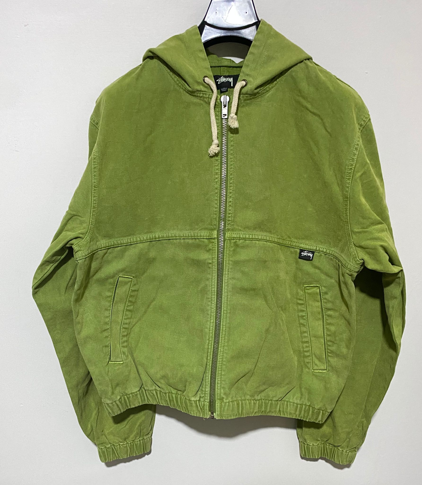 Stussy Stussy Stone Washed Canvas Work Jacket Lime | Grailed