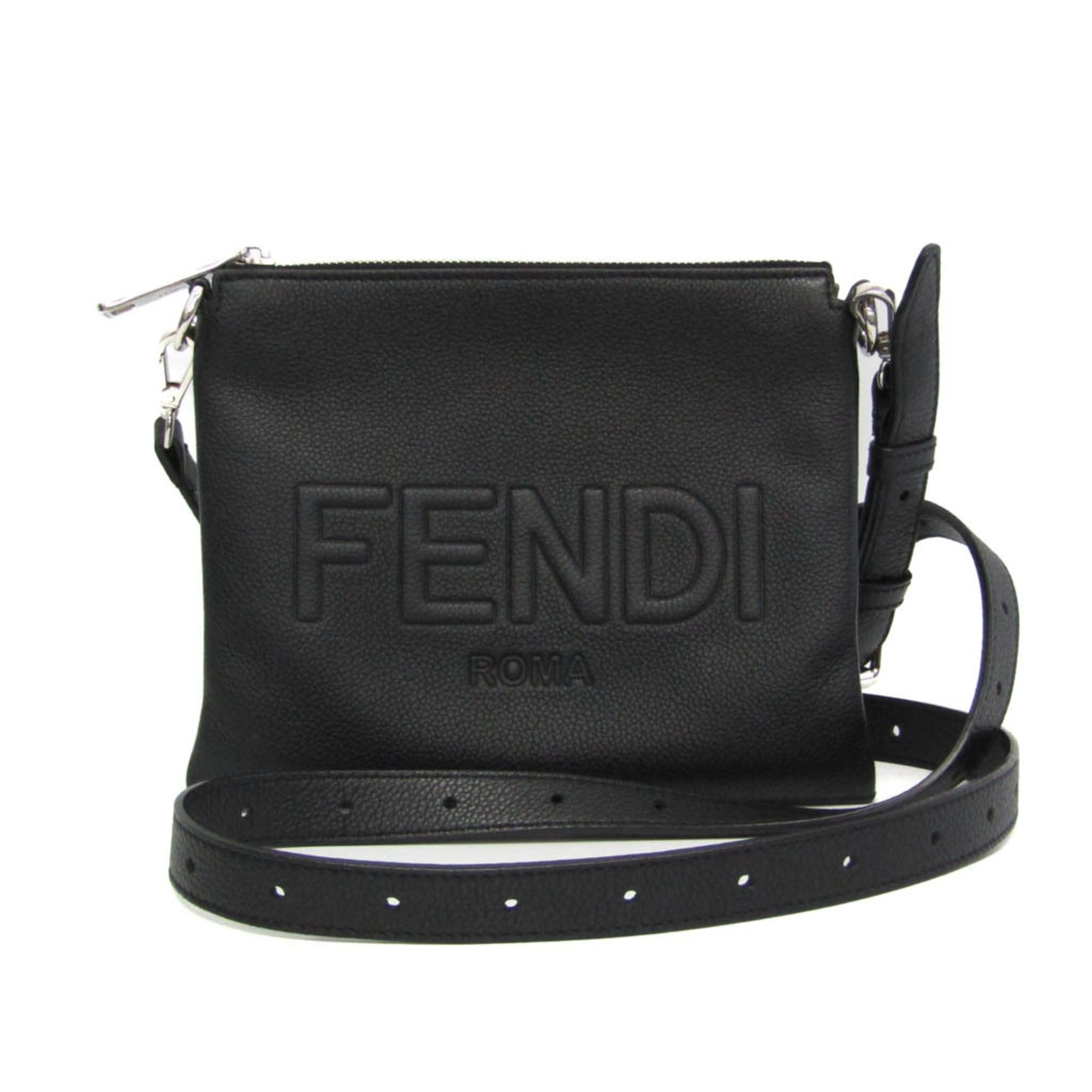 Fendi Fendi 7N0146 Women,Men Leather Shoulder Bag Black Size ONE SIZE - 1 Thumbnail