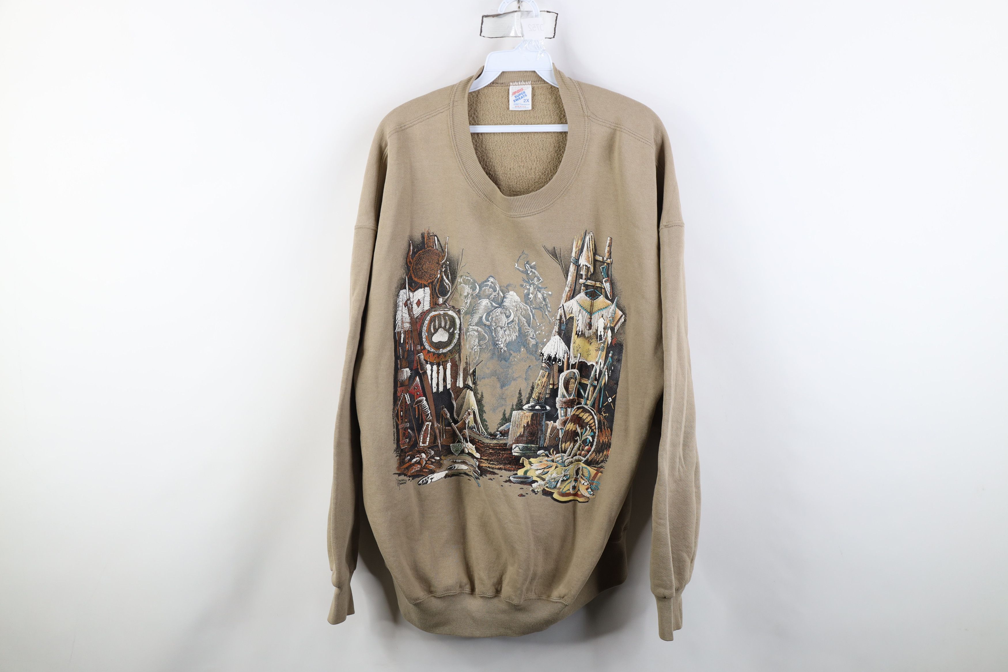 Vintage Vintage 90s Streetwear American Buffalo Bison Sweatshirt Size XXL / US 16-18 / IT 52-54 - 1 Thumbnail
