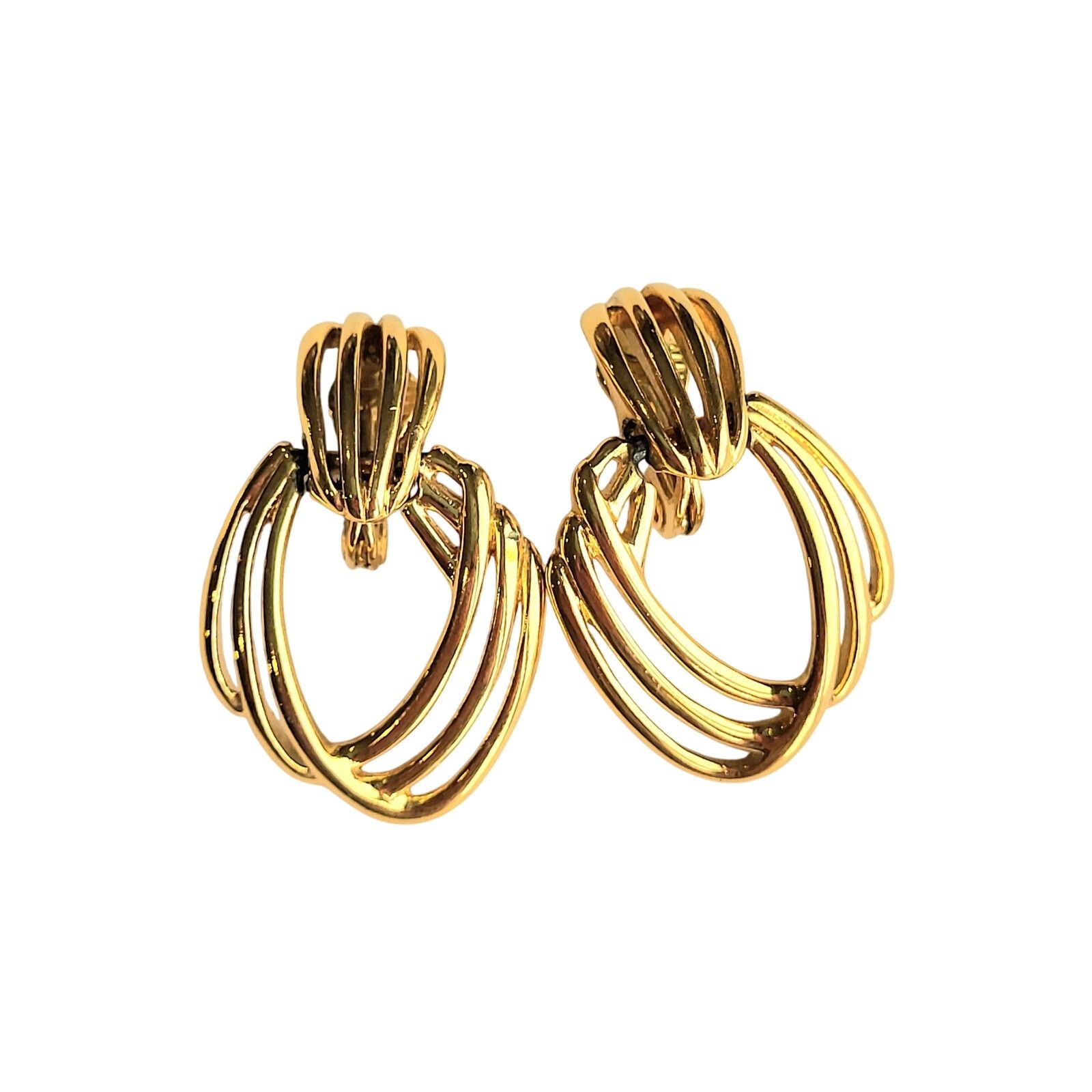 Monet Vintage 1980s Monet Earrings Door Knocker Modernist Clip-On Size ONE SIZE - 1 Thumbnail