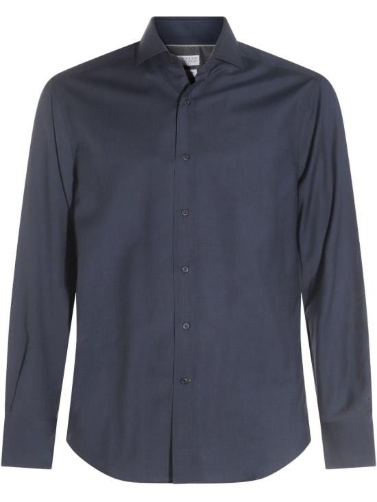 Brunello Cucinelli BRUNELLO CUCINELLI Men Long Tops MM6701718 C045 Blue Size US L / EU 52-54 / 3 - 1 Thumbnail