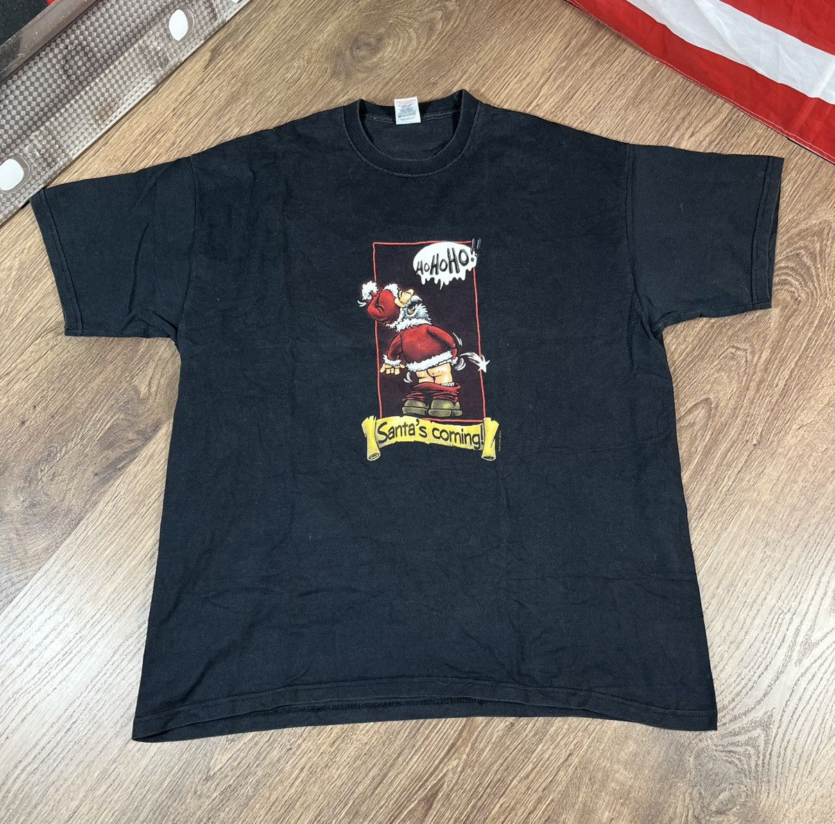 Fruit Of The Loom Vintage 90s Humor T Shirt Drunk Santa MCS Berlin Size US XL / EU 56 / 4 - 1 Thumbnail