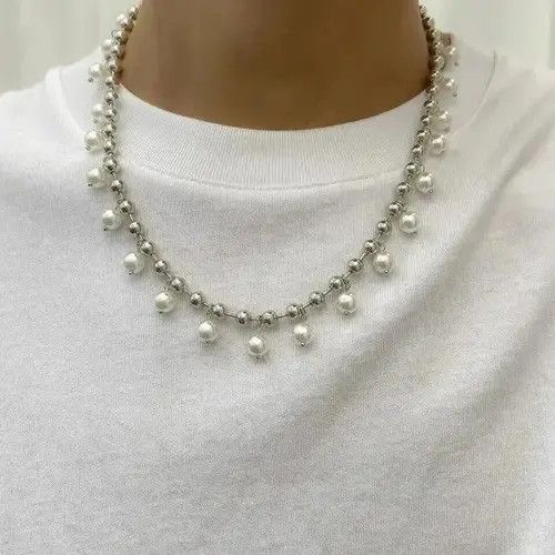 Japanese Brand Simple Bead Chain Hanging Pearl Necklace Size ONE SIZE - 2 Thumbnail