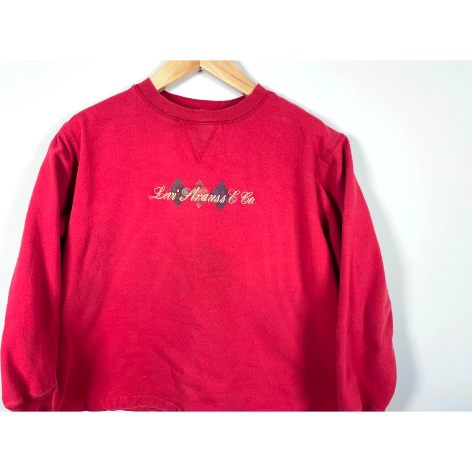 Levi's VINTAGE Levi's Red Tab Sweatshirt Boxy Fit Embroidered Script XL Adults Red 2000s Hipster Retro Crew Neck Cotton Poly Blend Fleece Logo Shirt Mens Size US XL / EU 56 / 4 - 4 Thumbnail