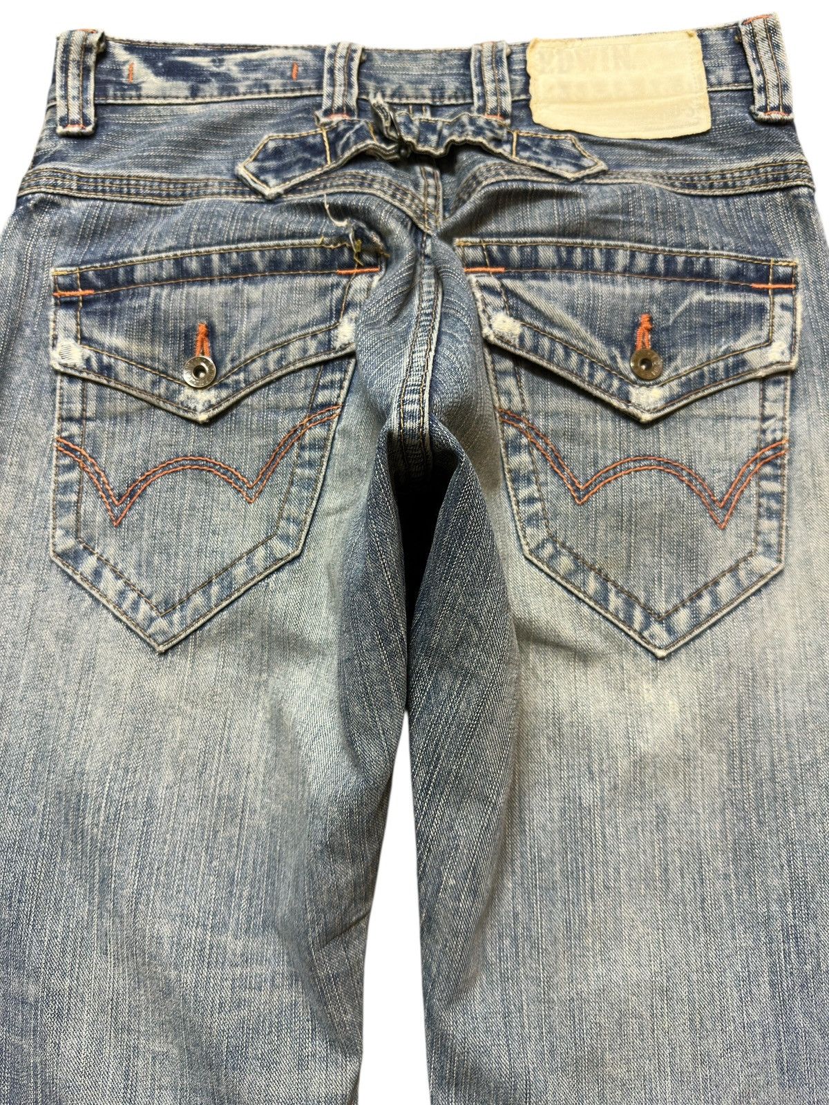 Edwin Vintage Edwin XV-S Flare Faded Buckle Belt Denim Size US 30 / EU 46 - 5 Thumbnail