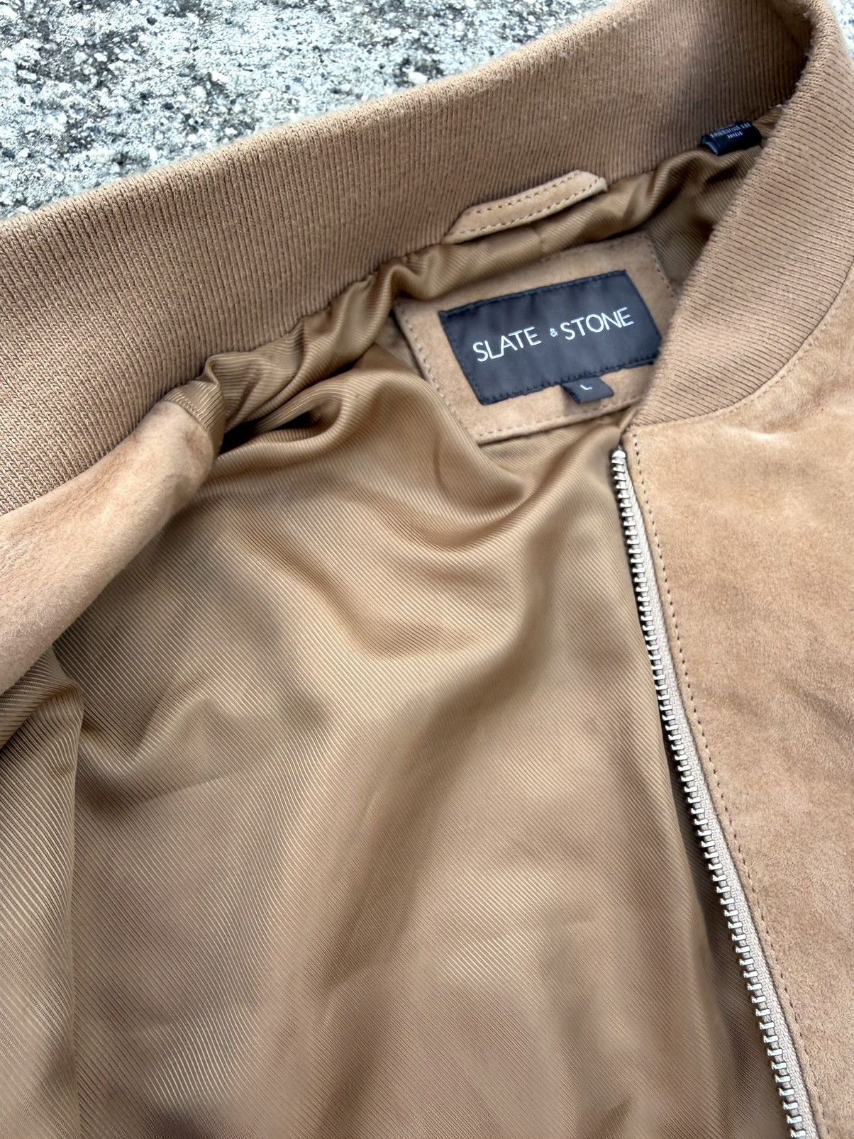 Other SLATE & STONE Suede Bomber Jacket Size US L / EU 52-54 / 3 - 3 Thumbnail
