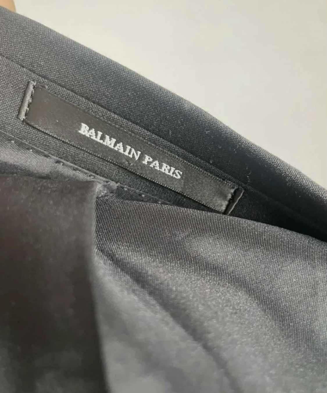 Balmain × Designer Balmain Black Blazer, Minimalist Classic Suit Jacket Size 46R - 4 Thumbnail
