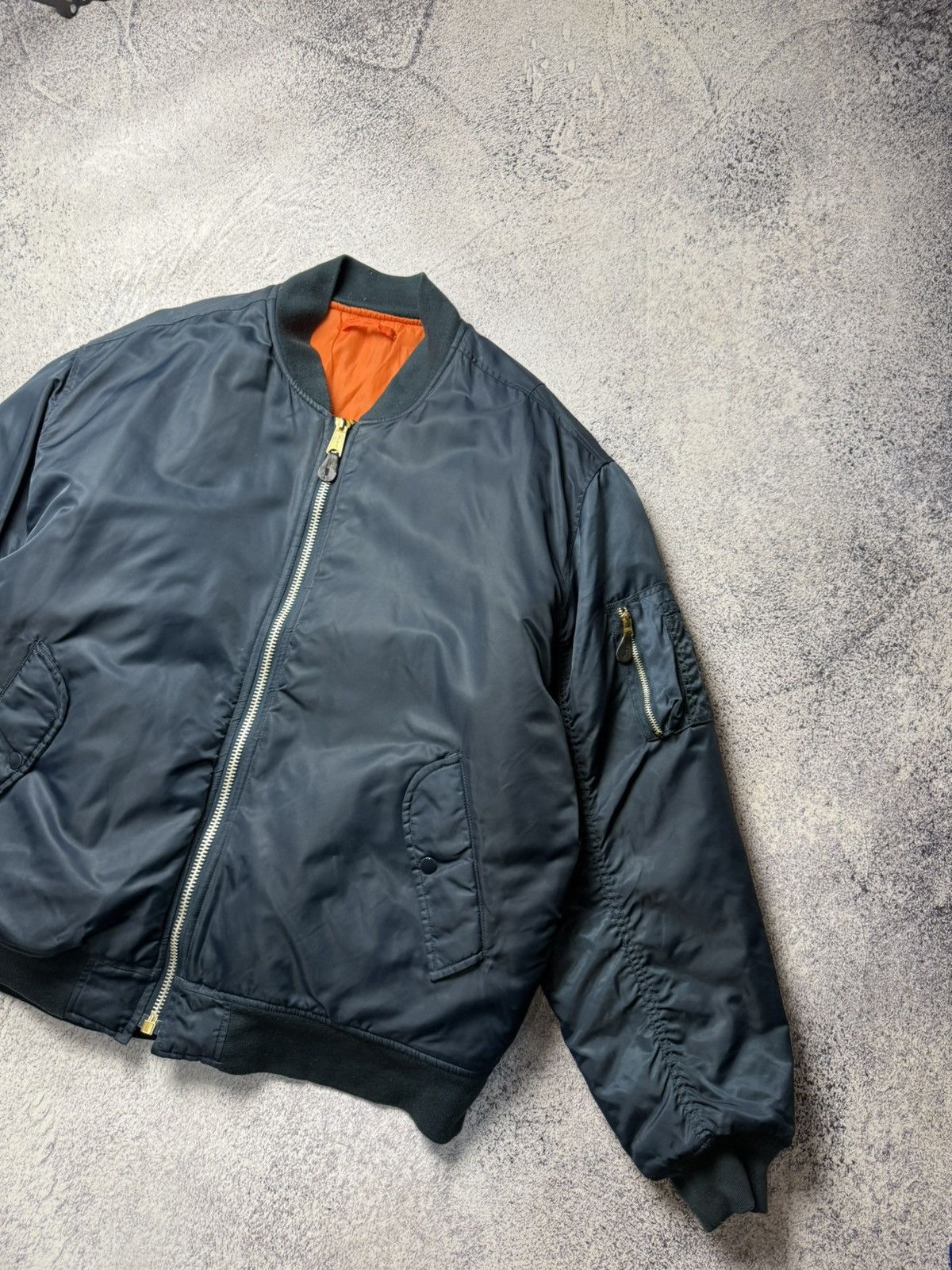 Alpha Industries Vintage Blue Reversible Bomber Jacket MA1 USA Y2K Size US XXL / EU 58 / 5 - 6 Thumbnail