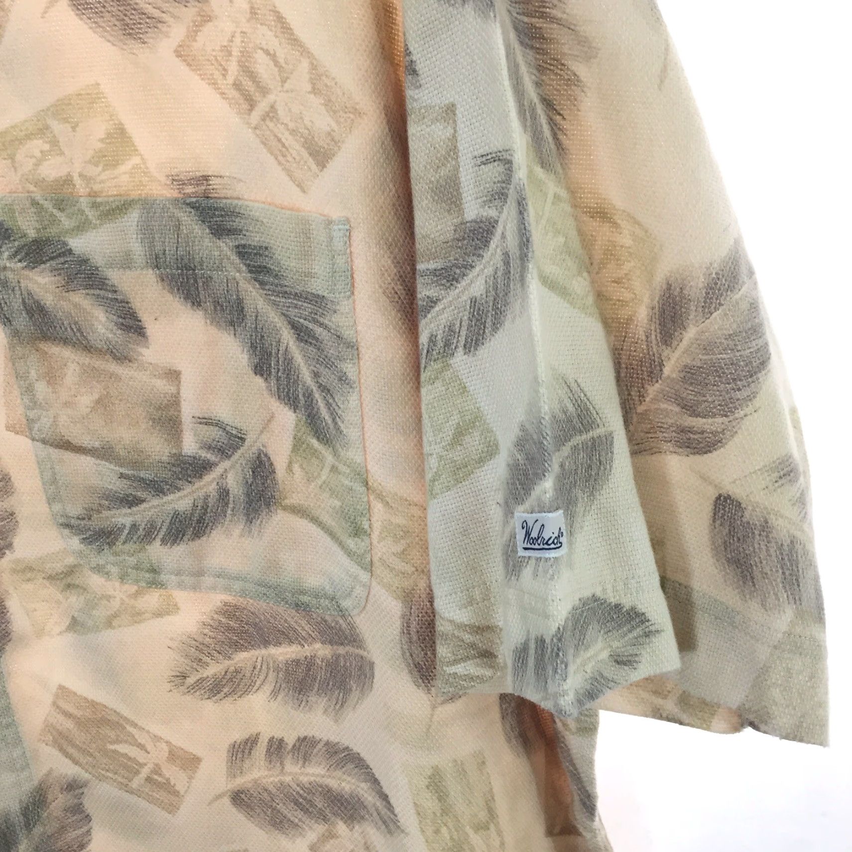 Vintage Woolrich Shirt Mens XL Beige Floral Short Sleeve Lightweight Knit Button Up Size US XL / EU 56 / 4 - 4 Thumbnail