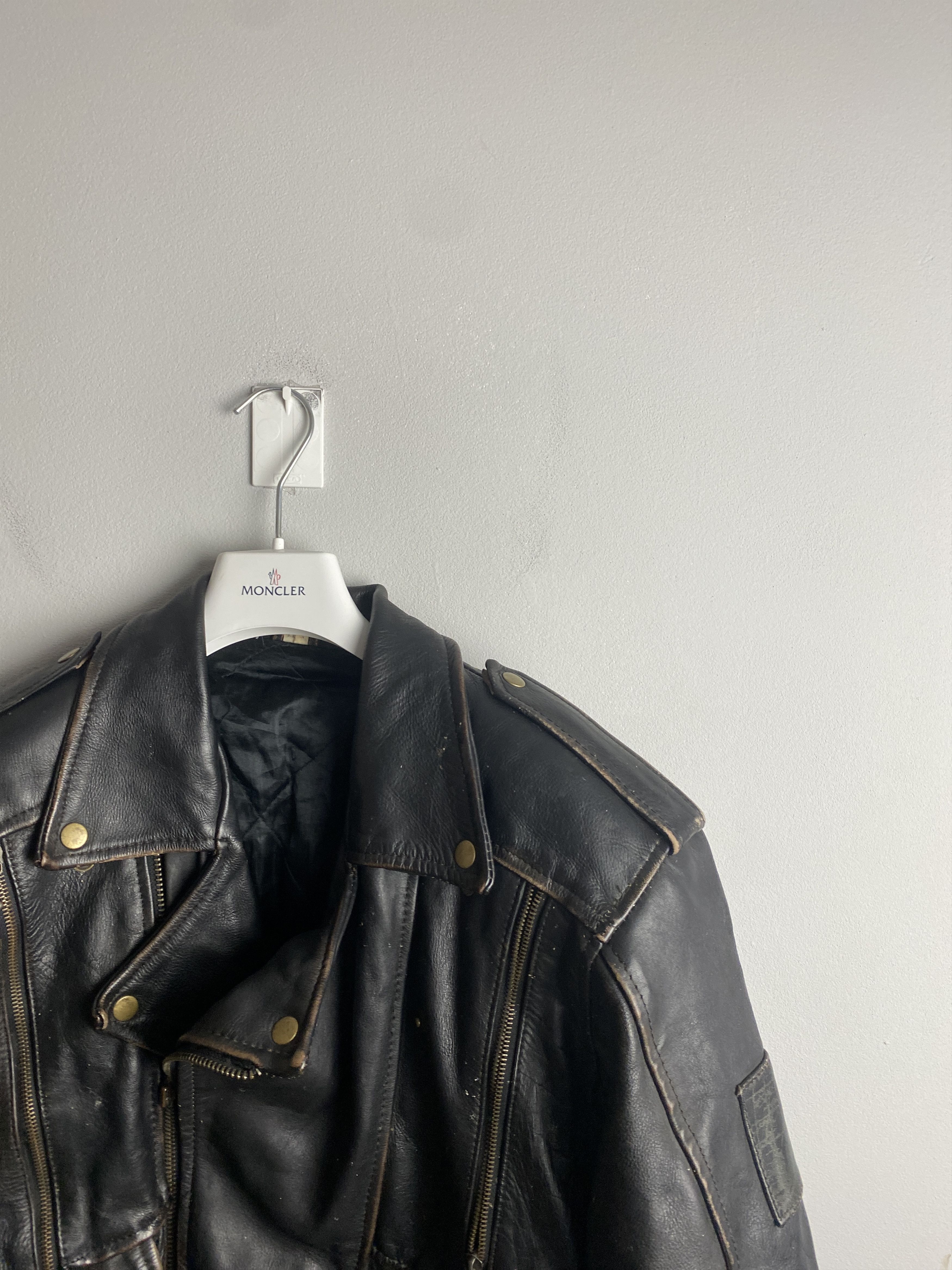 Leather × Vintage Vintage Leather jacket biker Army USA Cowboy Size US M / EU 48-50 / 2 - 2 Thumbnail