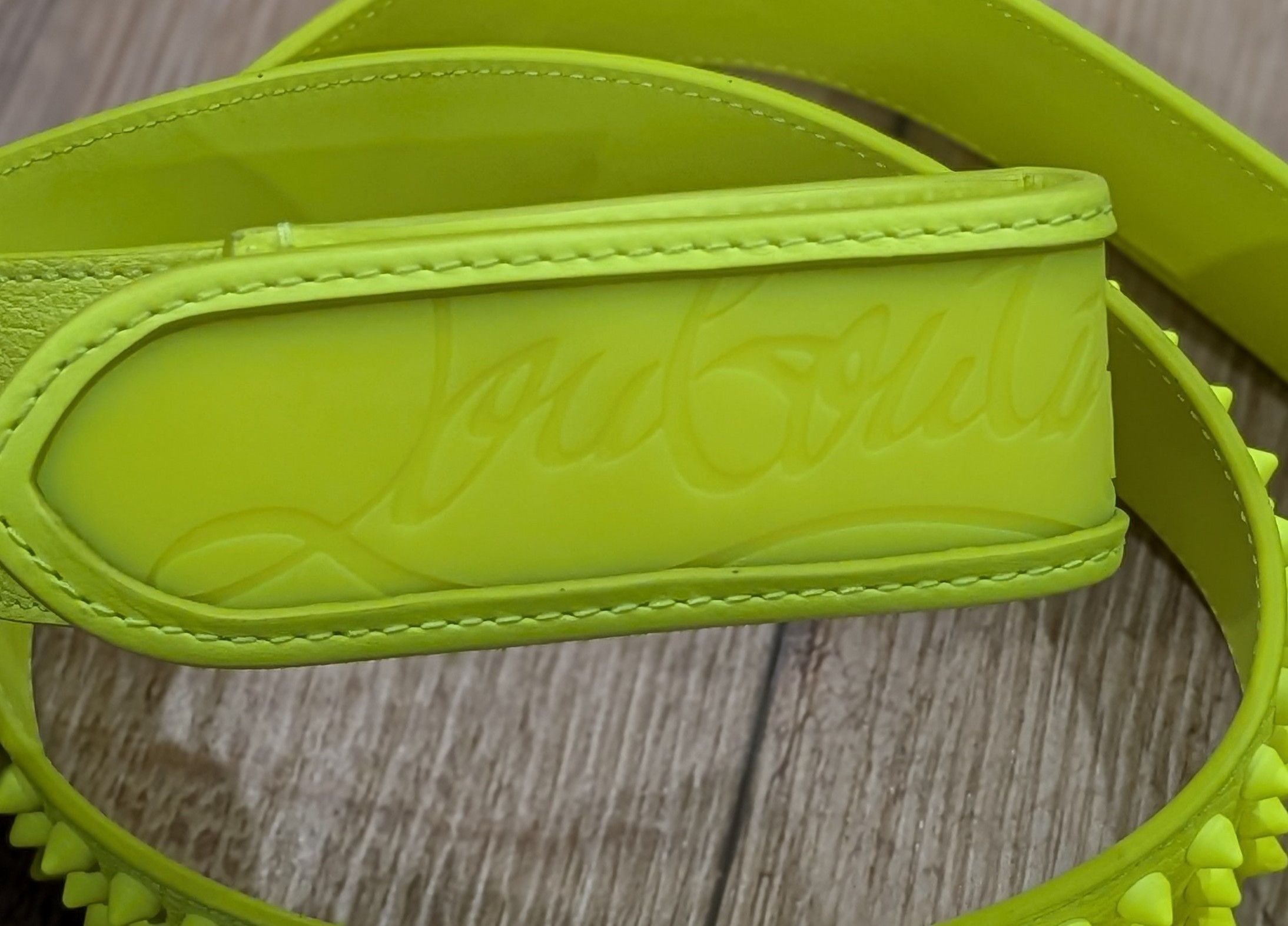 Christian Louboutin Christian Louboutin Studded Leather Belt Yellow 105 US 42 Size 42 - 4 Thumbnail