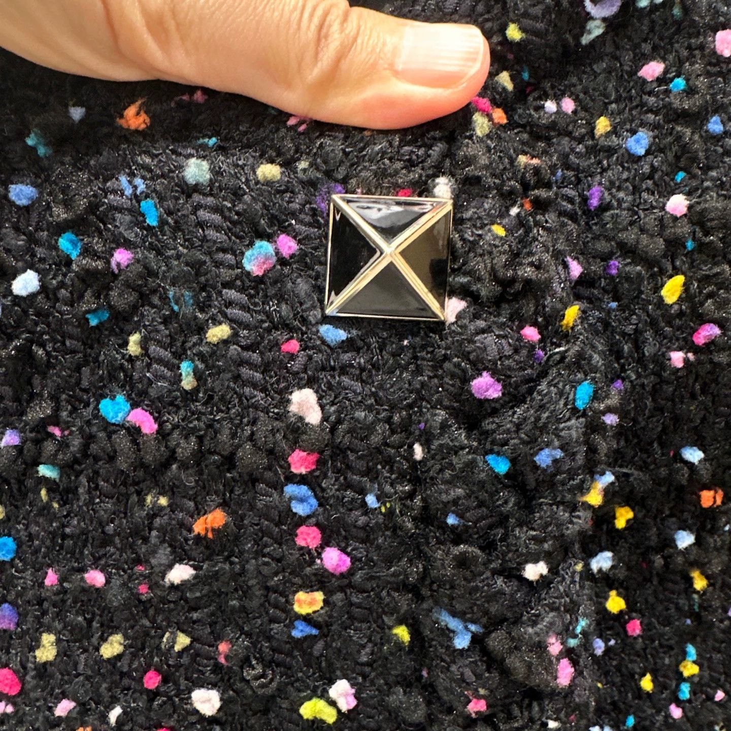Valentino Valentino apr290 Black Small Color Dots Tweed Women's Jacket Size XS / US 0-2 / IT 36-38 - 3 Thumbnail