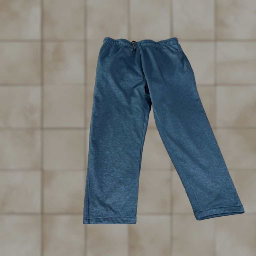 Vintage AND1 Sweatpants Pants Mens 2XL Blue Fleece Pockets Zip Elastic Drawstring Warm Winter Athletic Sports Size US 39 - 1 Thumbnail