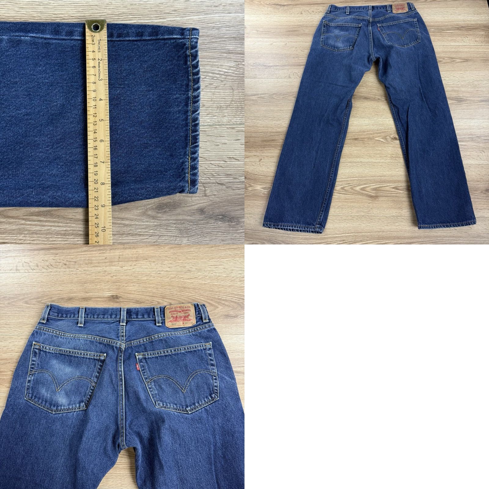 Levi's LEVI'S 505 MEN'S DENIM JEANS REGULAR FIT STRAIGHT LEG SIZE 38 X 32 BLUE Size US 38 / EU 54 - 8 Thumbnail