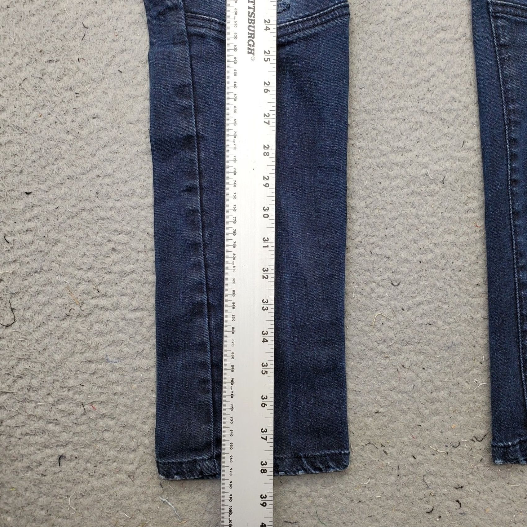 Denim & Co. Denim & Co. Jeans Mens 36 Denim Skinny Slim 5-Pocket Blue Distressed Stretch Comfortable Size US 36 / EU 52 - 3 Thumbnail