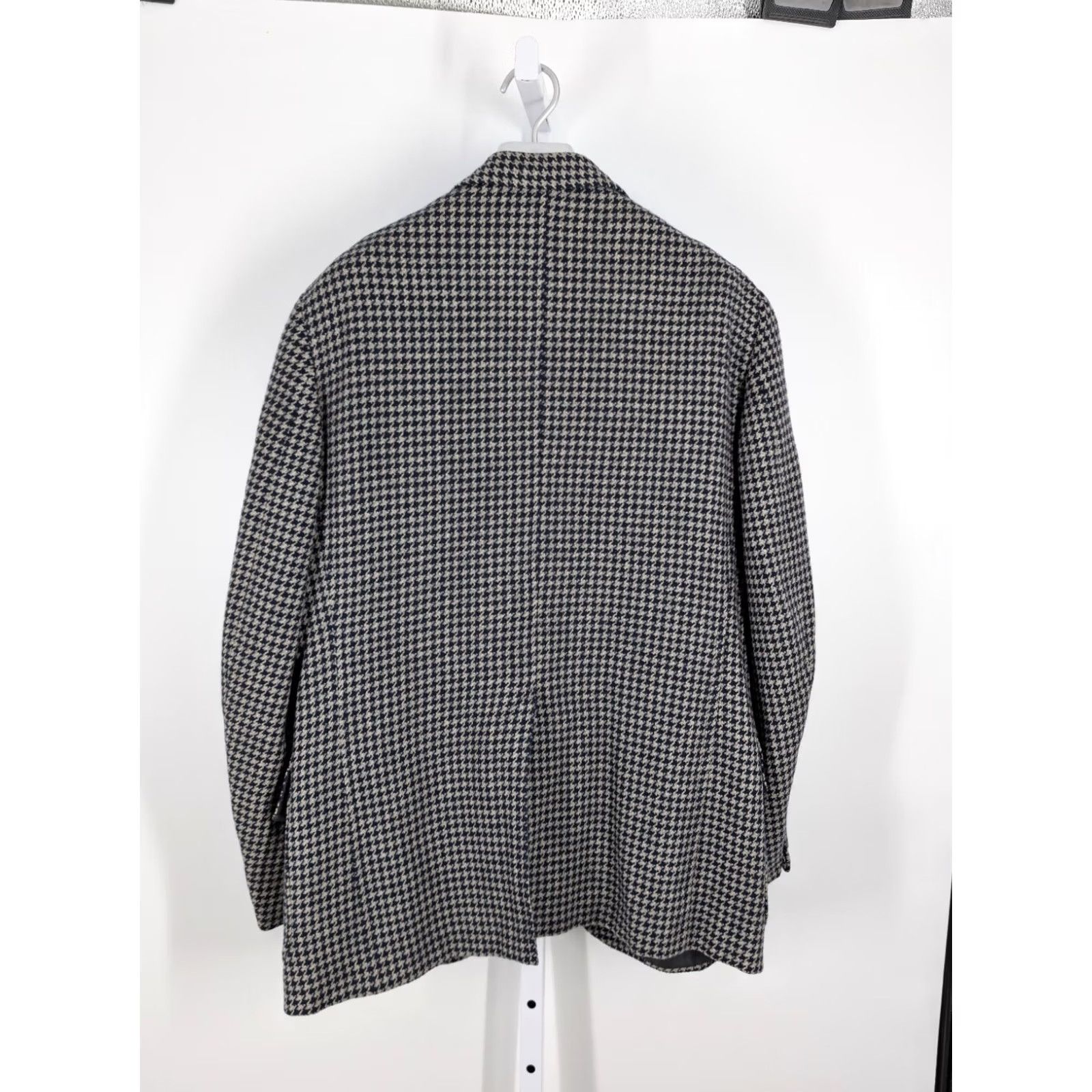Brooks Brothers VINTAGE Brooks Brothers Blazer Men 40 Cashmere Tweed Houndstooth Unionmade US Blazer 3-Button 2-Button Navy Blue Size 40R - 5 Thumbnail