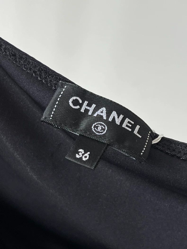 Chanel Chanel Black logo diamond bow one-shoulder suspender vest Size XS / US 0-2 / IT 36-38 - 4 Thumbnail