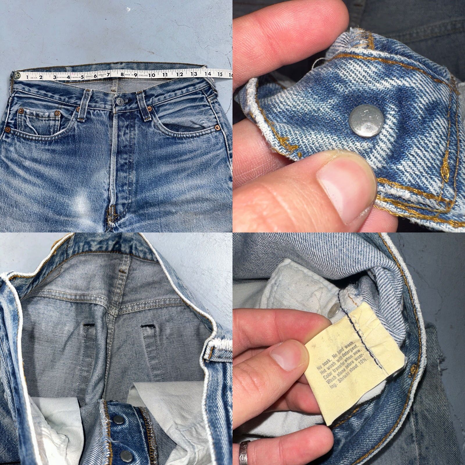 Levi's VINTAGE Levi's 501 XX Jeans Light Wash Redline Selvedge 80s Mid Rise 28x32 Distressed USA Mens Size US 28 / EU 44 - 8 Thumbnail