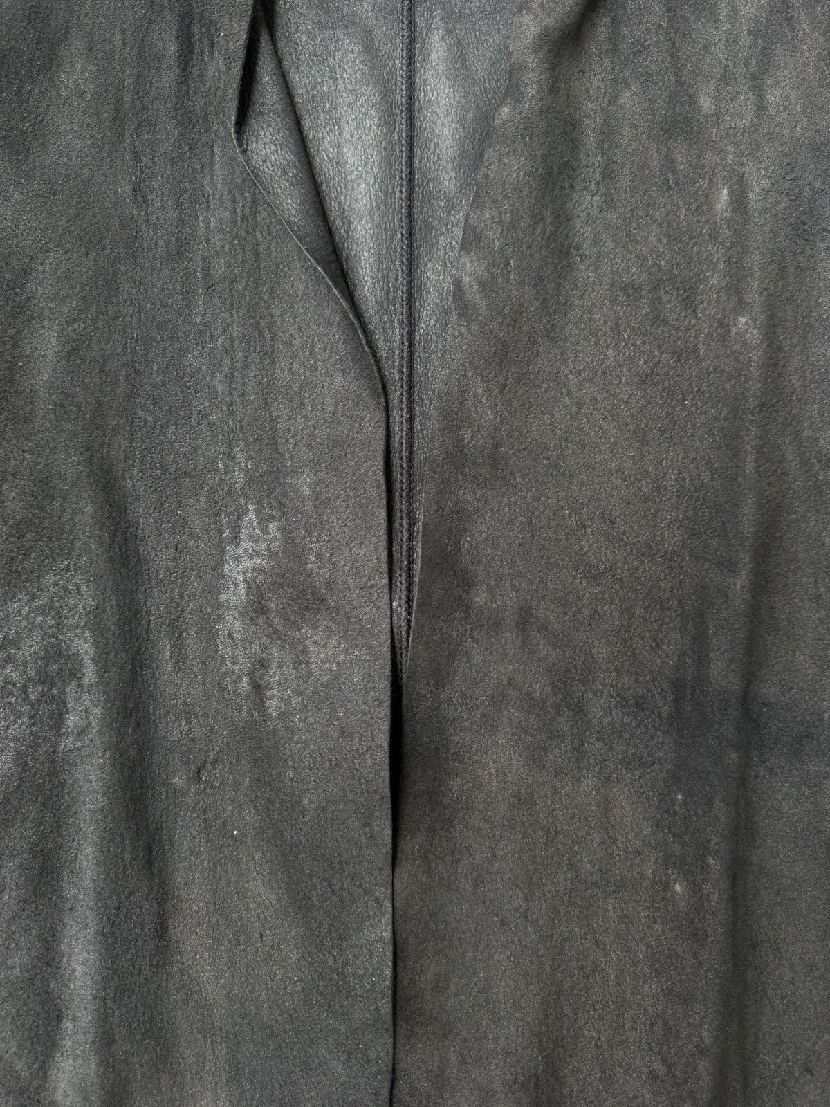 Ann Demeulemeester Ann Demeulemeester AW02 Textured Leather Opened Tie Jacket Size US XS / EU 42 / 0 - 2 Thumbnail