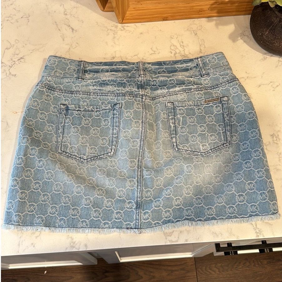 Michael Kors Rare Vintage monogrammed Michael Kors denim mini skirt Y2K Size 34" / US 12 / IT 48 - 8 Thumbnail