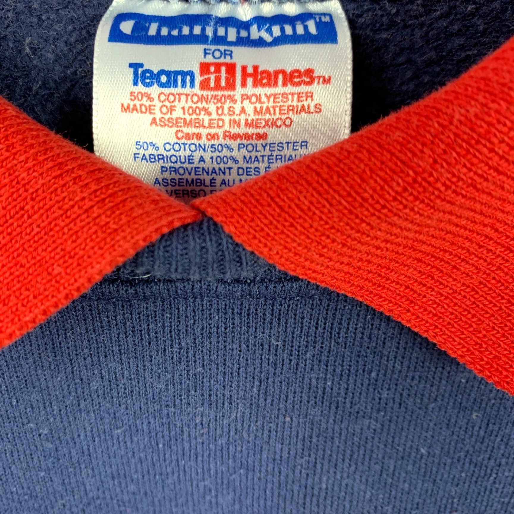 Vintage VINTAGE ChampKnit Snow Covered Tree Houses Cardinal Turtleneck Sweatshirt Grandma Medium Blue Cotton Blend 1990s Mens Size M / US 6-8 / IT 42-44 - 2 Thumbnail