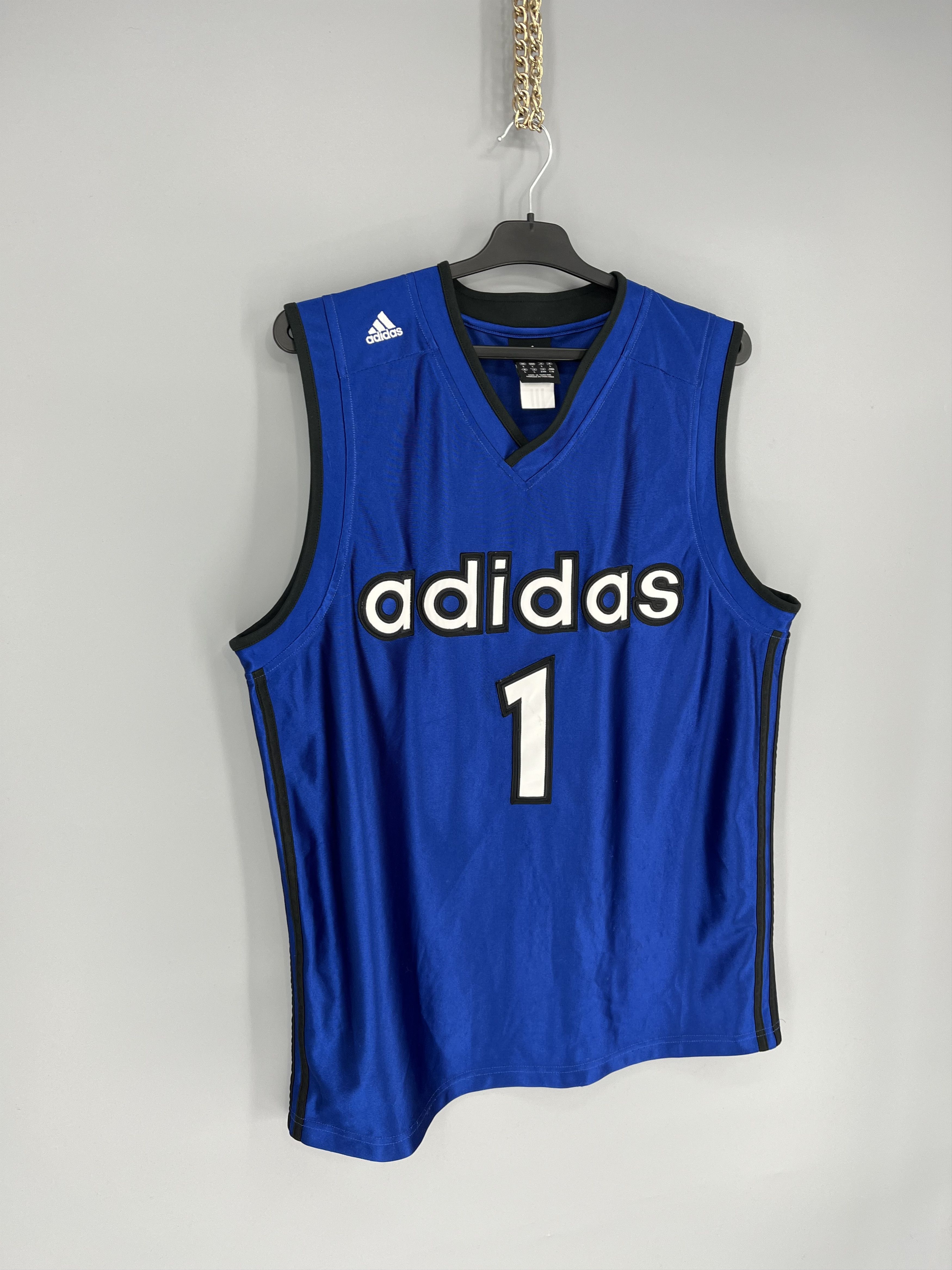 Adidas Adidas Vintage 90s Jersey Number One Basketball Rare Item Size US L / EU 52-54 / 3 - 2 Thumbnail