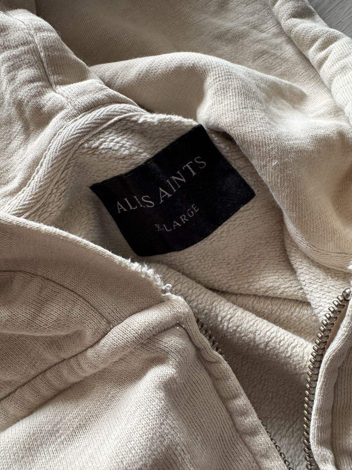 Japanese Brand Allsaints Wilde Hoody vintage Y2K faded Zip Hoodie lgb ysl Size US XL / EU 56 / 4 - 8 Thumbnail
