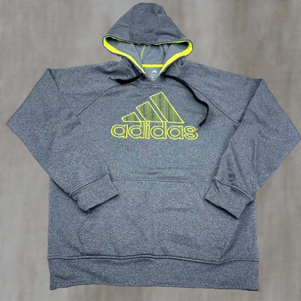 Adidas Adidas Hoodie Men Medium Gray Yellow Sweatshirt Pullover Active Adult Everyday Street Logo Size US M / EU 48-50 / 2 - 1 Thumbnail