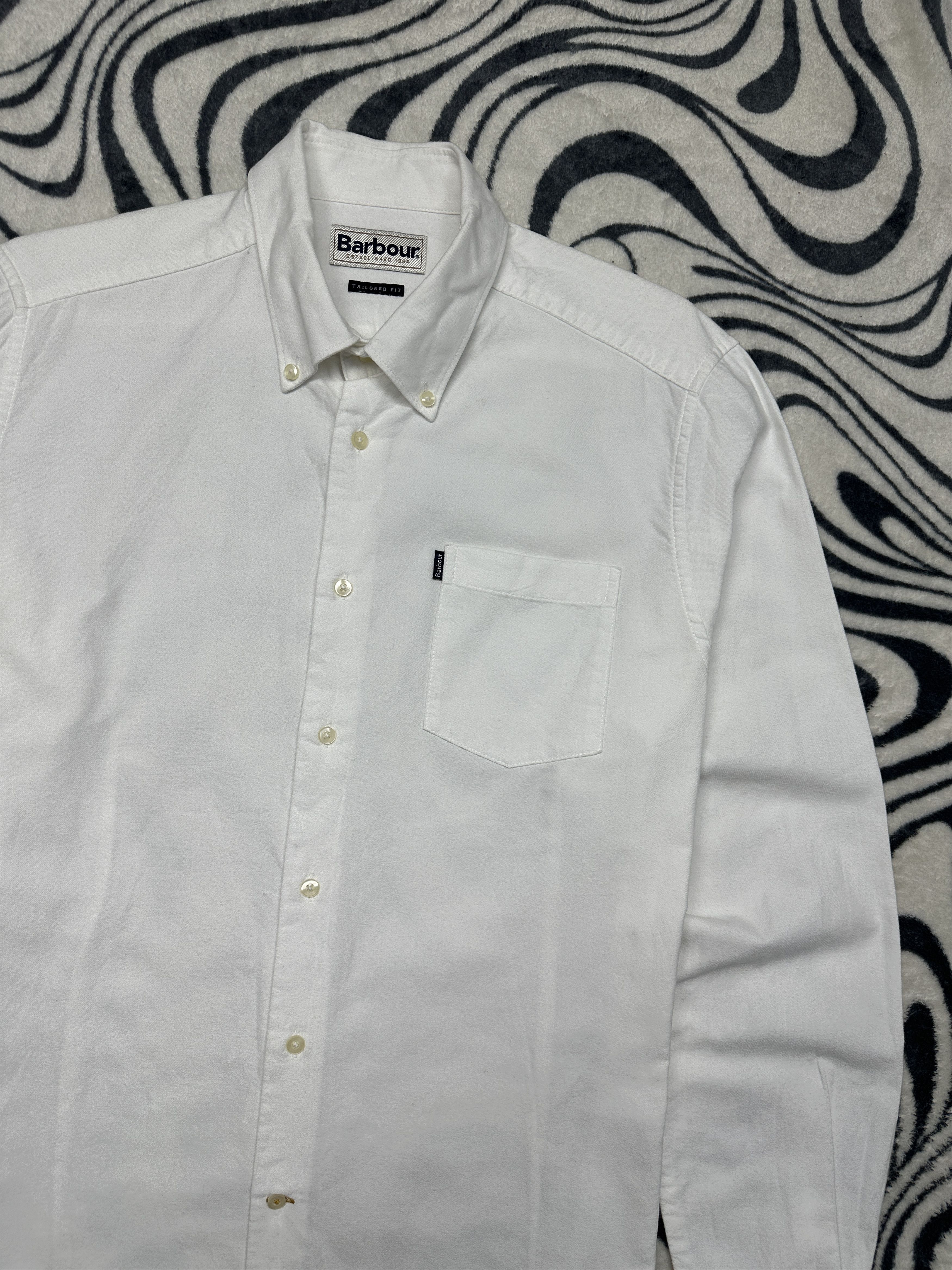 Barbour Barbour Mens Long Sleeve White Shirt Size US M / EU 48-50 / 2 - 2 Thumbnail