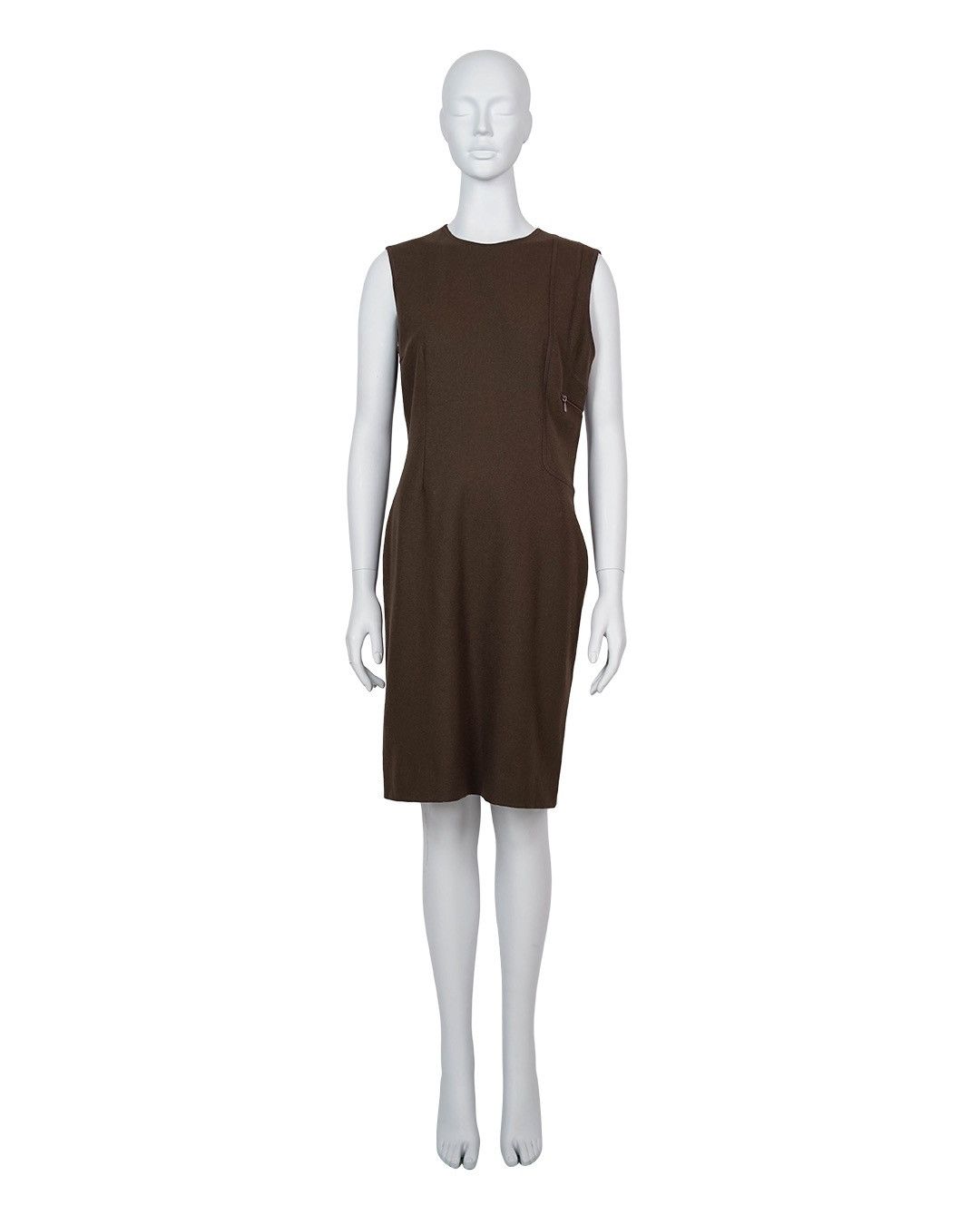 Miu Miu Miu Miu S/S1999 Wool Mid-Length Dress in Brown Size M / US 6-8 / IT 42-44 - 2 Thumbnail