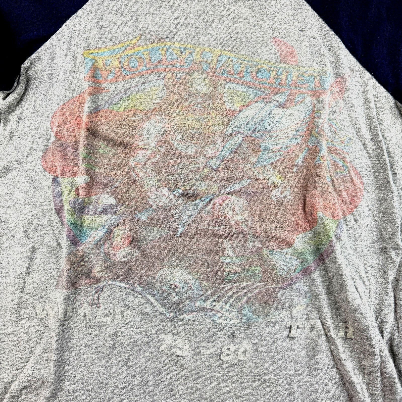 Band Tees × Velva Sheen Vintage Molly Hatchet Raglan Shirt 79-80 World Tour Size S Size US S / EU 44-46 / 1 - 2 Thumbnail