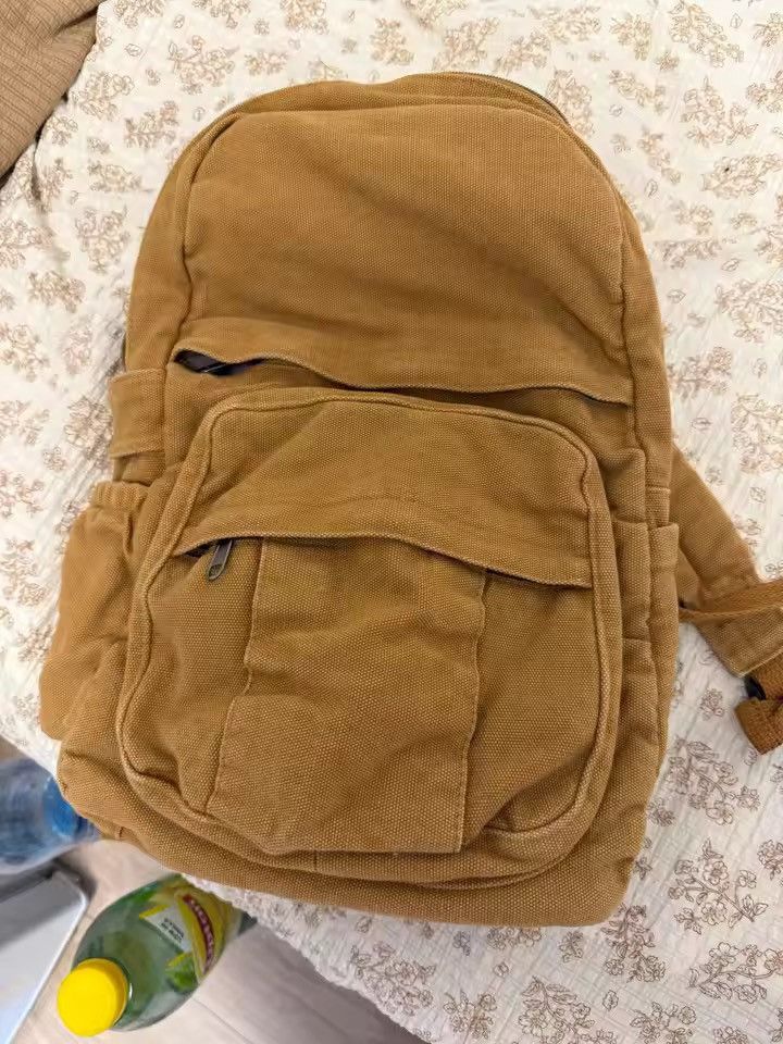 Japanese Brand Heavyweight Canvas Multi-Pocket Backpack Size ONE SIZE - 6 Thumbnail