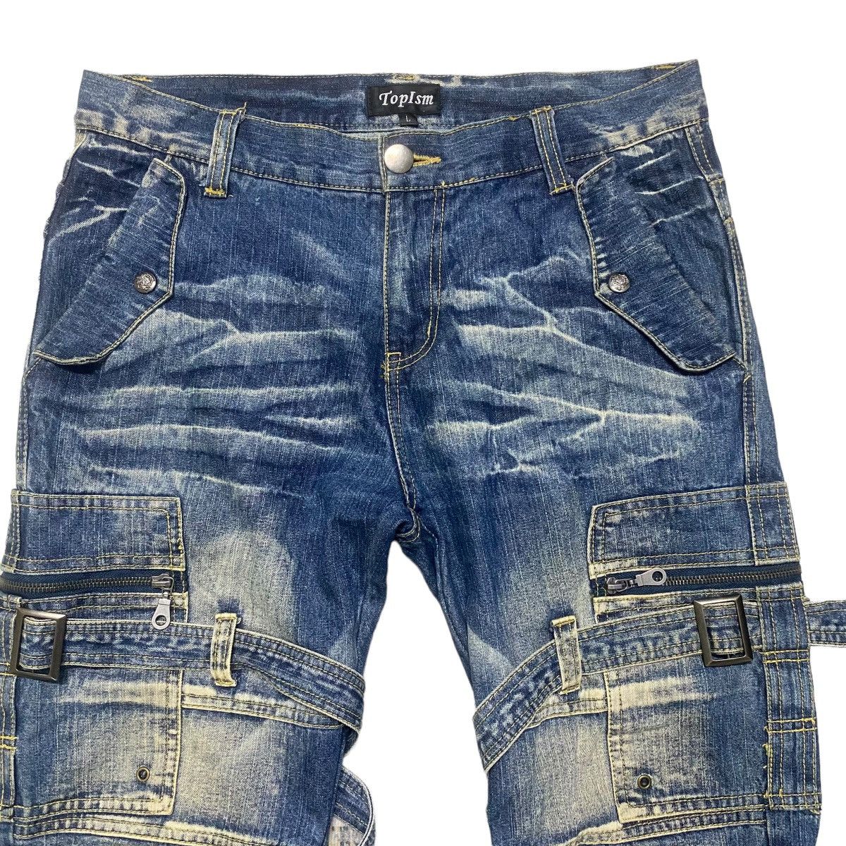 Japanese Brand Japanese Brand TOPISM Denim Bondage Raver Pants Size US 32 / EU 48 - 3 Thumbnail