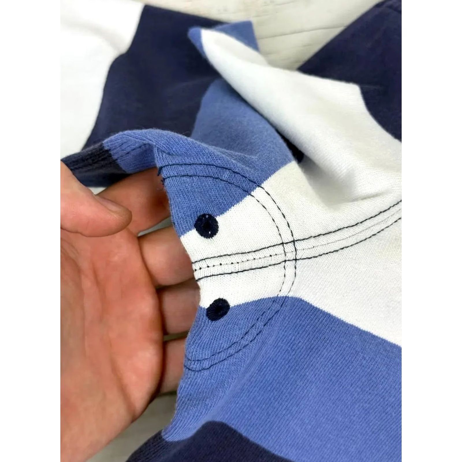 Polo Ralph Lauren VINTAGE Polo Ralph Lauren Rugby Shirt Striped Polo Shirt Long Sleeve Men M Blue Size US M / EU 48-50 / 2 - 5 Thumbnail