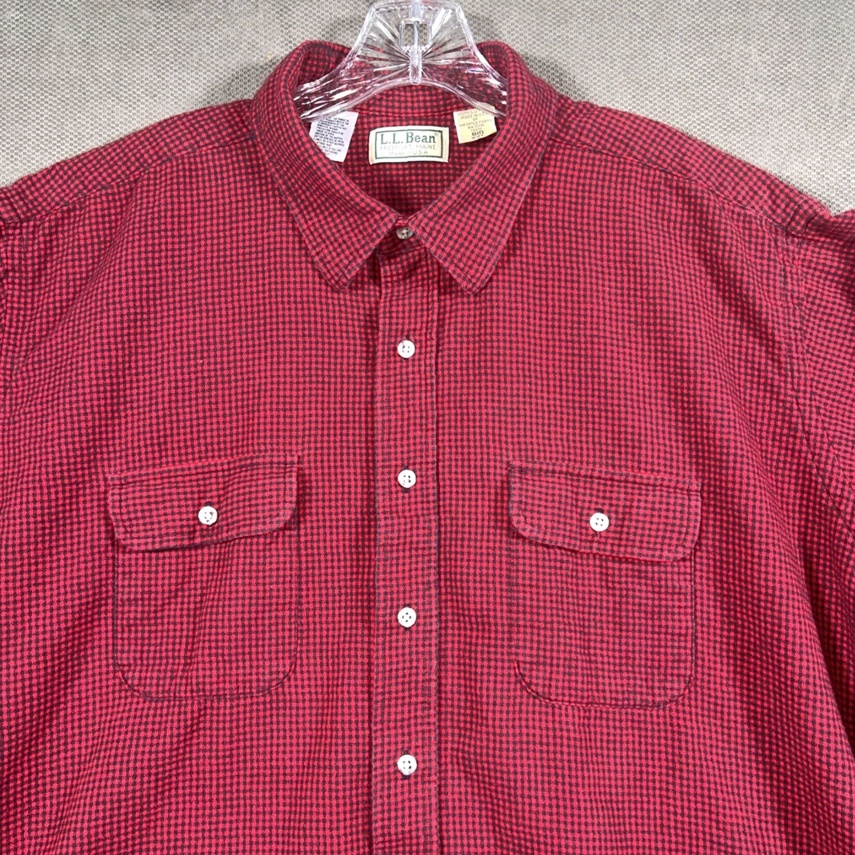 Vintage VINTAGE L.L. Bean Button-Up Long Sleeve Shirt Big 2X Red Plaid Flannel USA Men Size US XXL / EU 58 / 5 - 2 Thumbnail