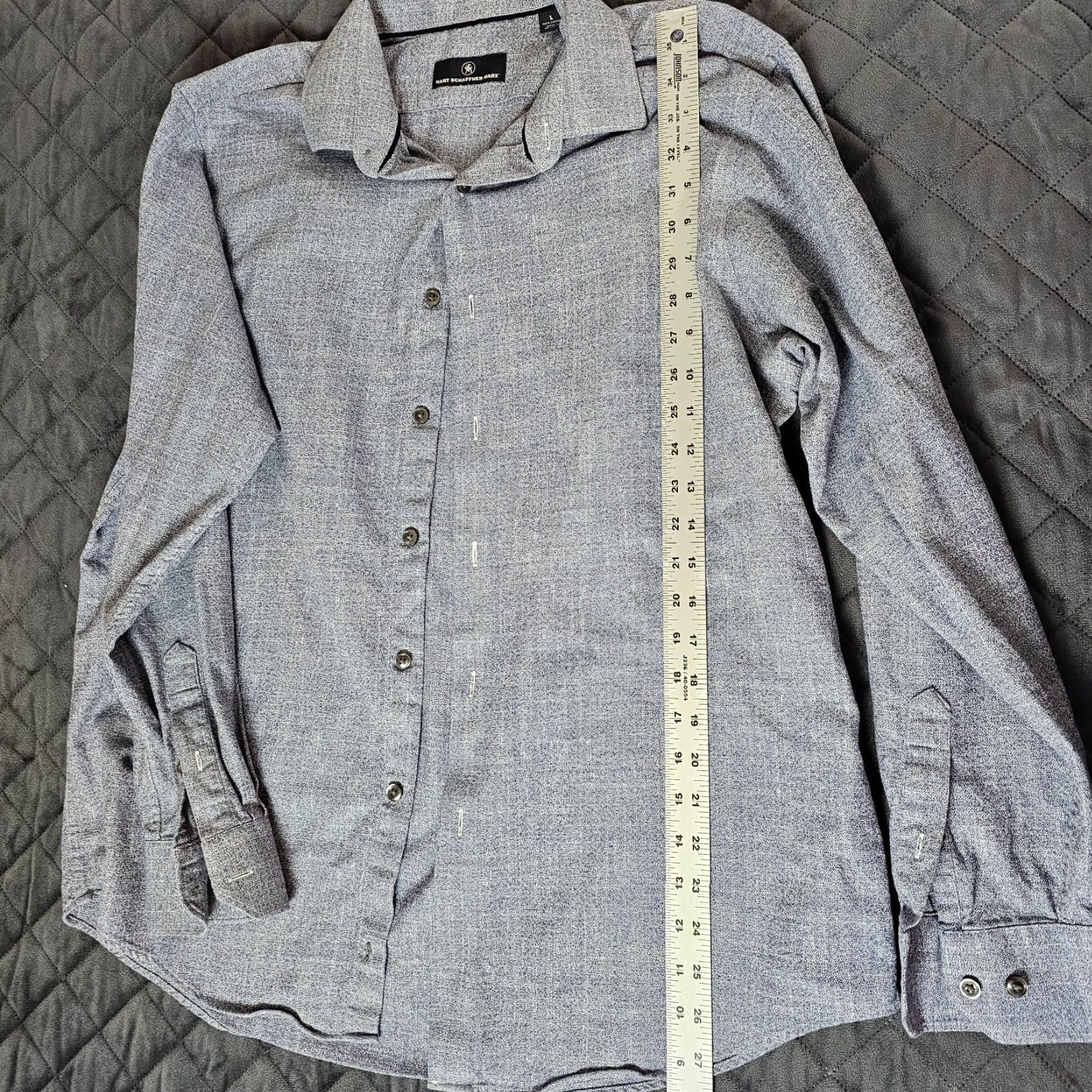 Hart Schaffner Marx Hart Schaffner Marx Button Up Shirt Men's Large Blue Long Sleeve Heather Casual Button-Up Collared Shirt Size L Vintage No Size US L / EU 52-54 / 3 - 4 Thumbnail