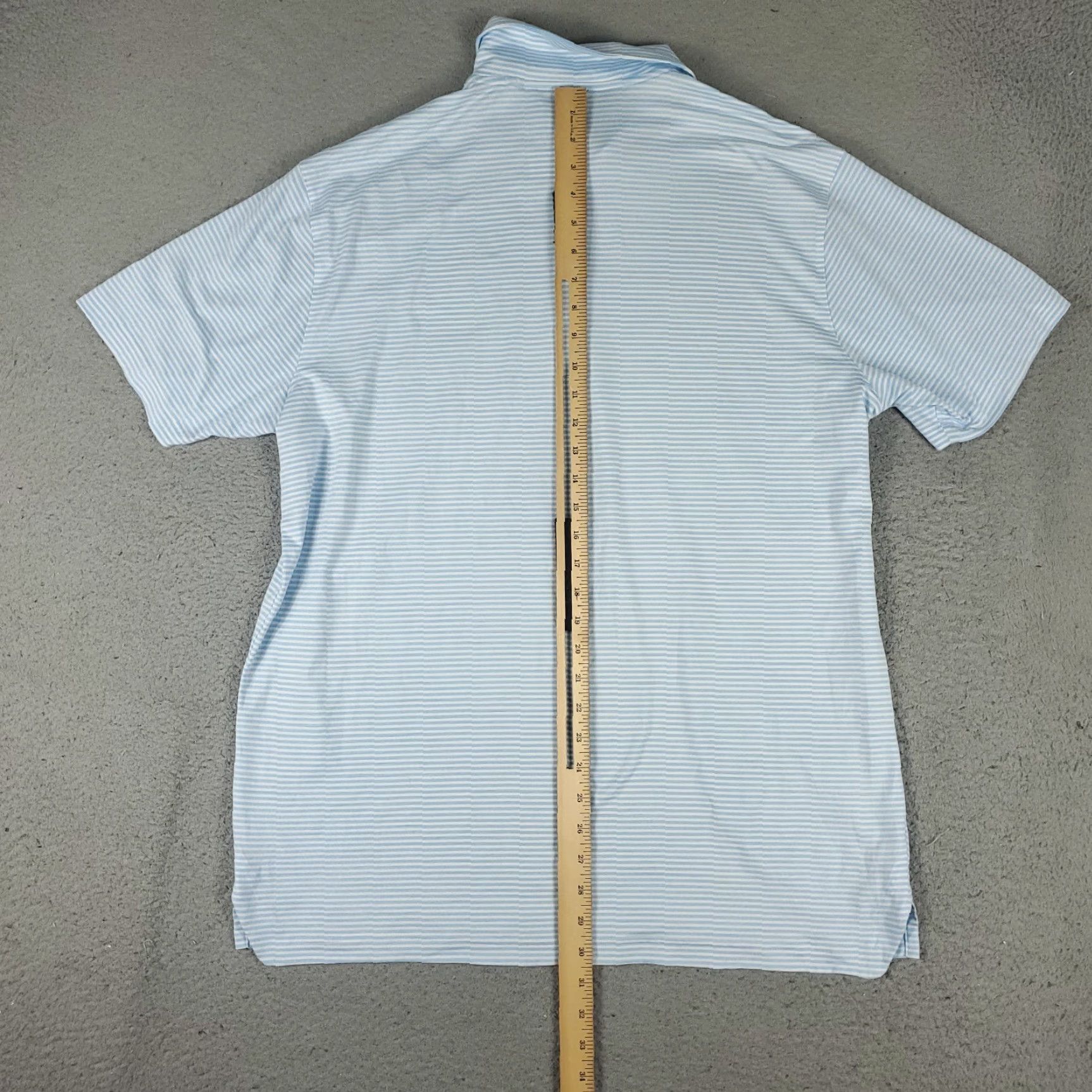 Puma PUMA Polo Shirt Mens Large Blue Striped Golf Casual Short Sleeve Adult Shirt Size US L / EU 52-54 / 3 - 4 Thumbnail