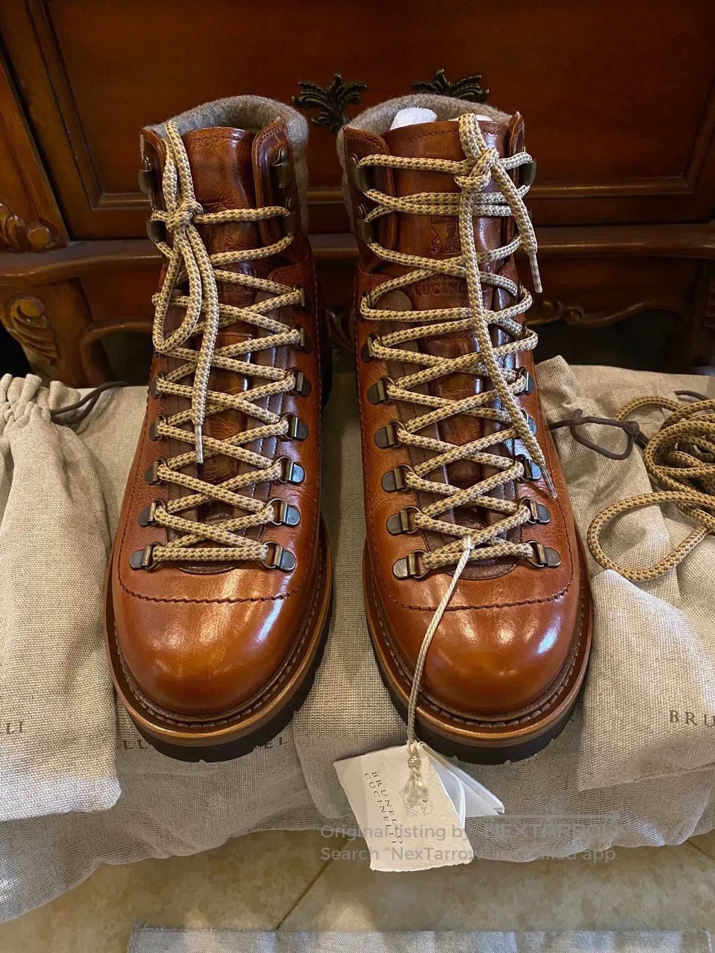 Brunello Cucinelli Brown Leather Hiking Boots Size 9. Size US 9 / EU 42 - 2 Thumbnail