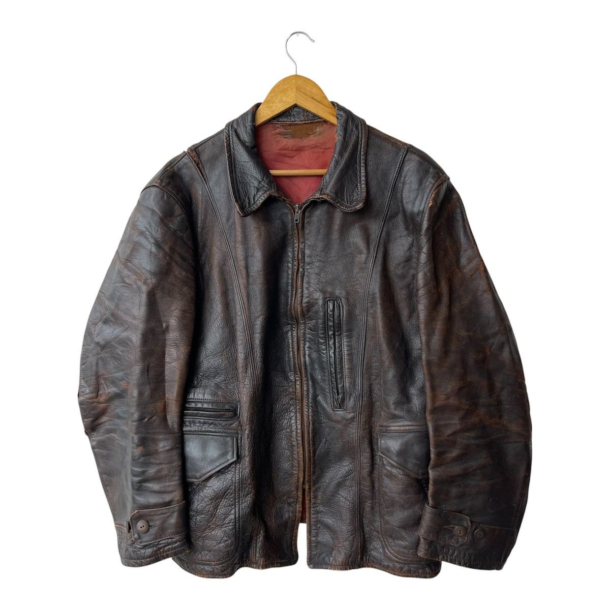 Sears True Vintage 30s Sears Hercules Horsehide Half-Belt Jacket Size US L / EU 52-54 / 3 - 1 Thumbnail