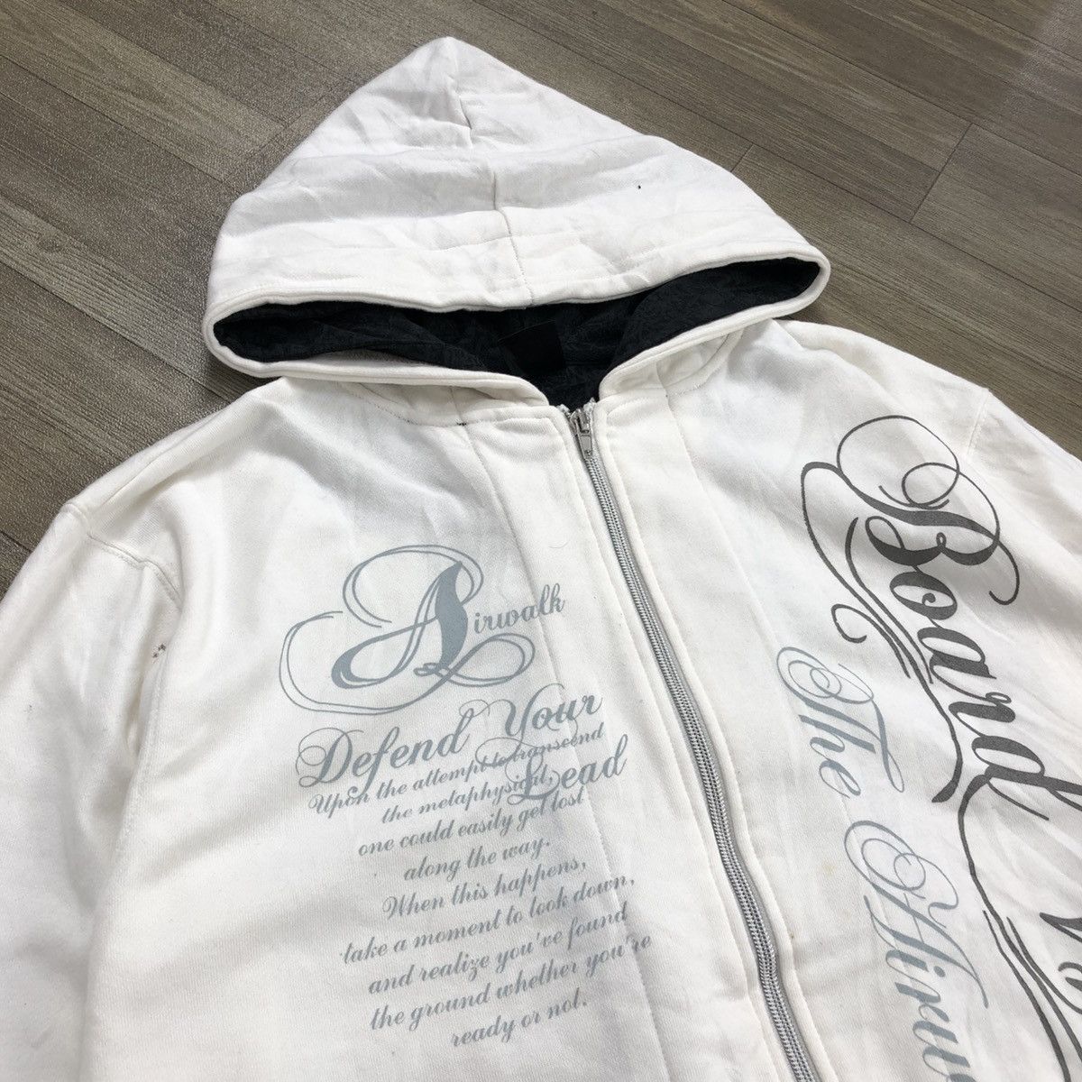 If Six Was Nine × Japanese Brand × Le Grande Bleu (L.G.B.) 2000s Airwak Poem Tribal Goa Lgb Punk Stye Zipper Hoodie Size US L / EU 52-54 / 3 - 12 Thumbnail