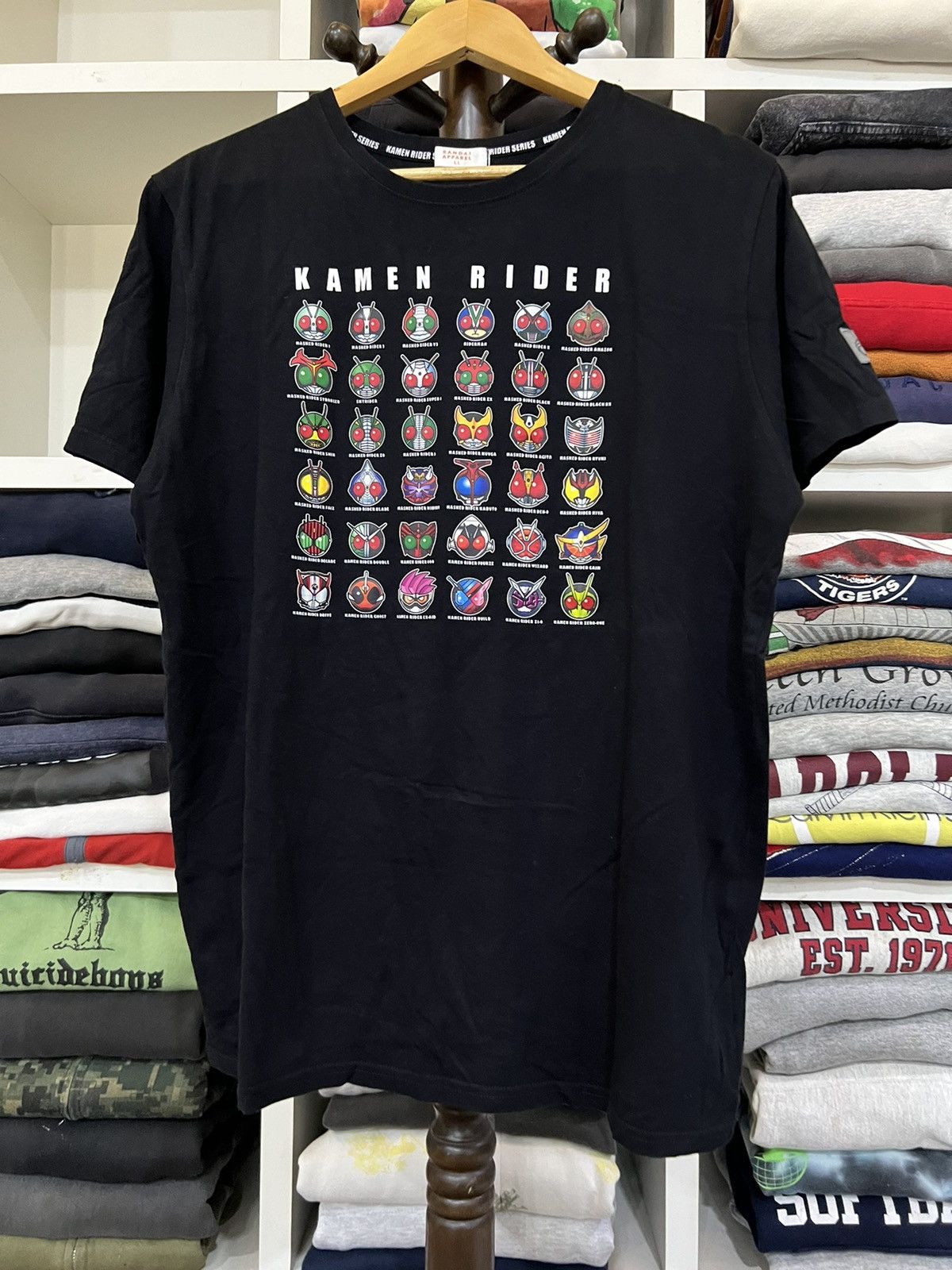 image of Cartoon Network x Movie Vintage Kamen Rider Tee in Black, Men's (Size Large)