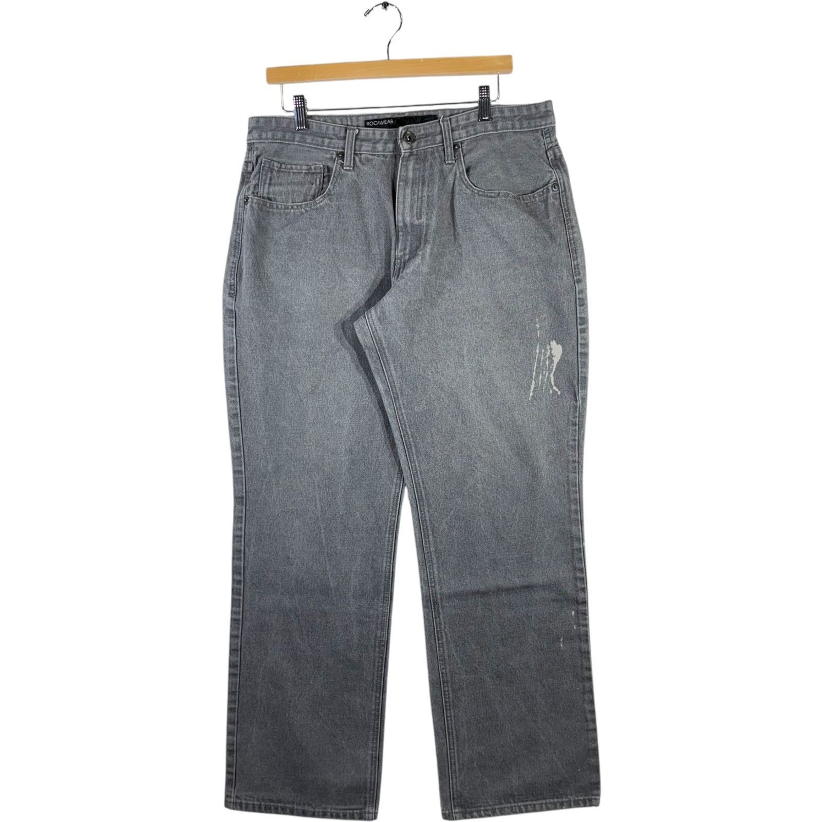 Rocawear Vintage Roca Wear Embroidered Straight Leg Denim Jeans 36x31 Size US 36 / EU 52 - 1 Thumbnail
