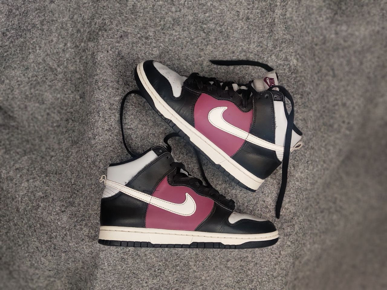 Nike Dunk High Black Summit Rosewood Leather Sneakers Shoes, Women's (Size 7)