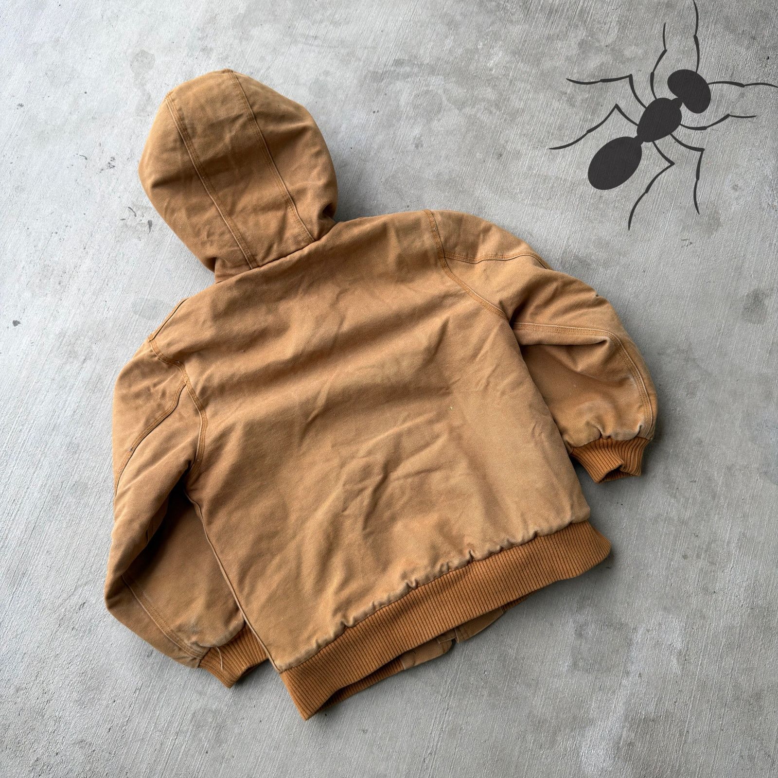 Carhartt × Vintage Carhartt YOUTH brown hooded work wear jacket Size US XS / EU 42 / 0 - 6 Thumbnail