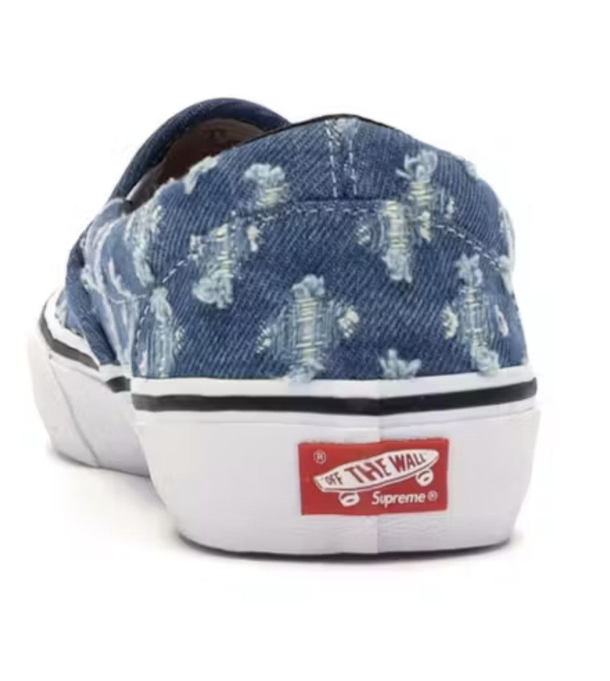 Supreme × Vans Supreme/ Vans Slip On Hole Punch Denim Blue Sz: 9 Size US 9 / EU 42 - 3 Thumbnail