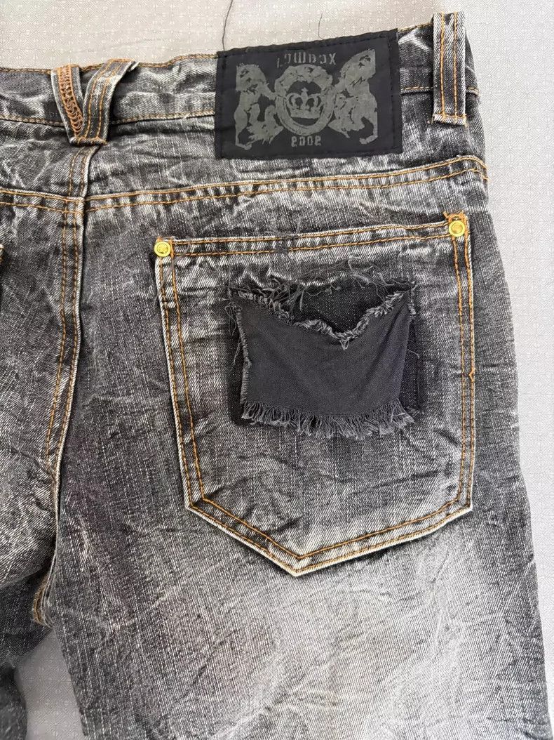 Yohji Yamamoto Vintage Gray Distressed WideLeg Jeans-2506 Size 26" / US 2 / IT 38 - 8 Thumbnail