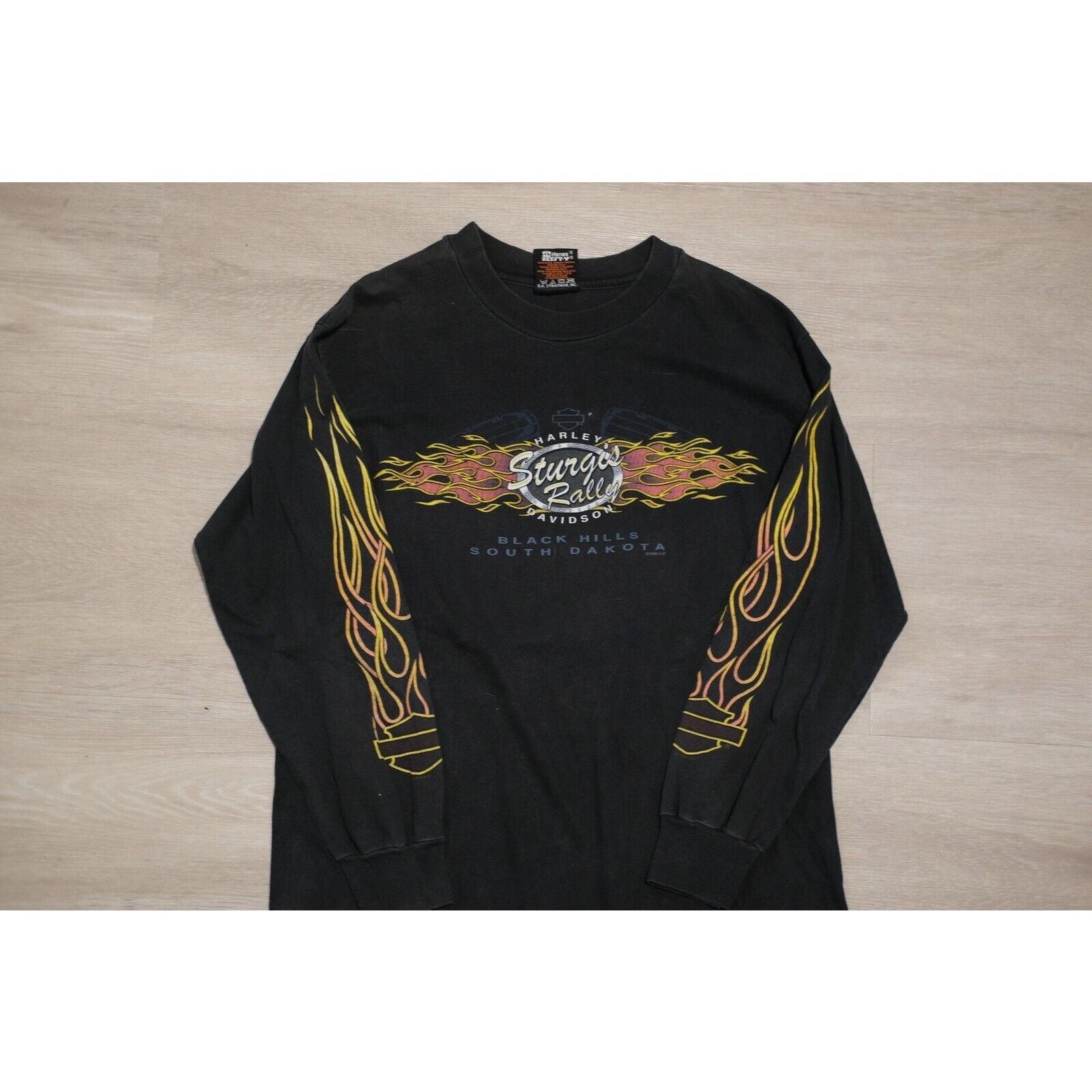 Harley Davidson Vintage 90s Harley Davidson Rushmore Sturgis Shirt XL Black Size US M / EU 48-50 / 2 - 2 Thumbnail
