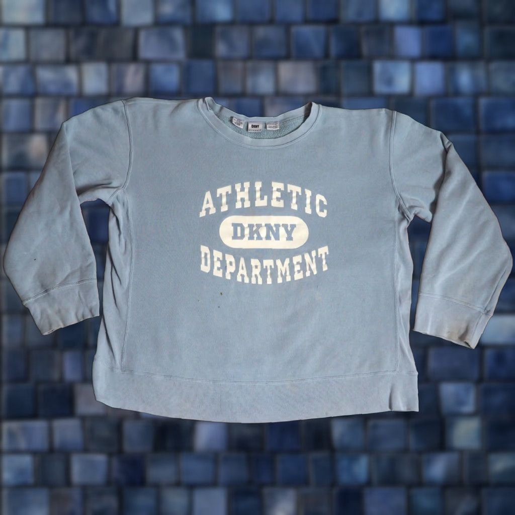 DKNY VINTAGE DKNY Athletic Dept Sky Blue Baggy USA Pullover Sweatshirt Mens M Size US M / EU 48-50 / 2 - 1 Thumbnail
