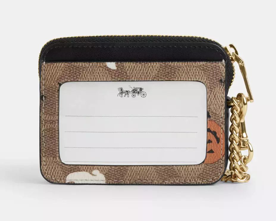 Coach Zip Card Case In Signature Canvas With Halloween CW886 Size ONE SIZE - 6 Thumbnail